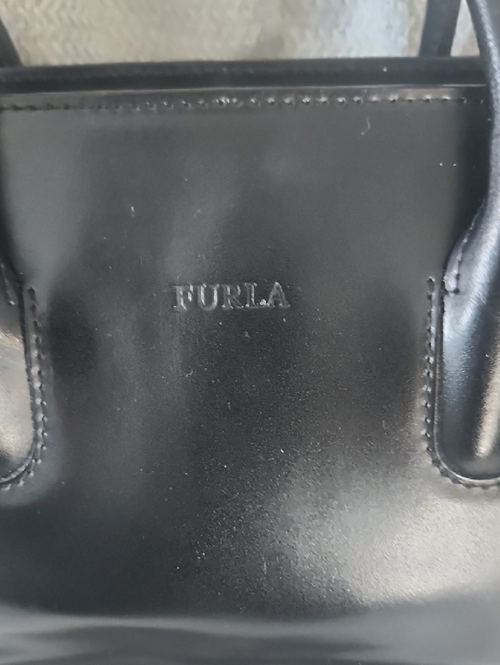 Furla Black Leather Tote with Double Handles - Picture 2 of 13